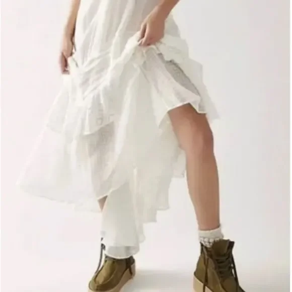 Free People Endless Summer Slice Of Heaven Maxi Midi Dress Ivory - Picture 2 of 7